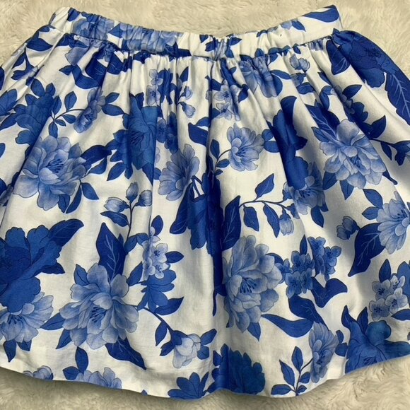 Mayoral Little Girl Blue White Puff Floral Skirt Size 8 Years - Picture 8 of 9